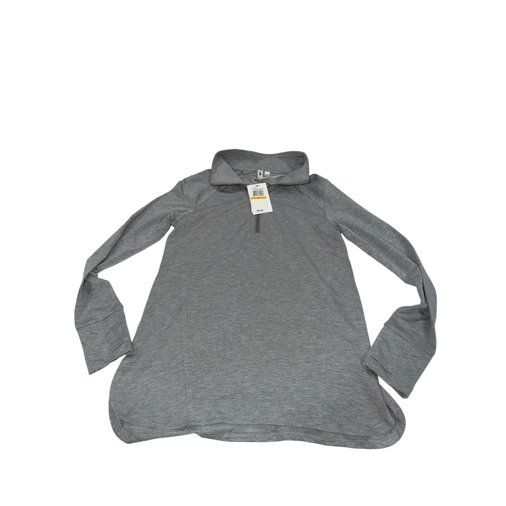 Cable & Gauge Heather Grey Quarter Zip Long Sleeve Athletic Top Womens‎ S